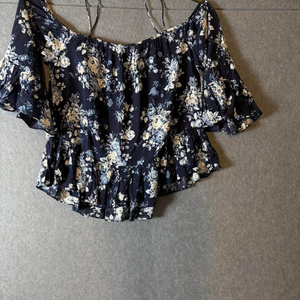 Y2K Fairy cottagecore Coquette Paradise S floral Cold shoulder 3/4 sleeve bel